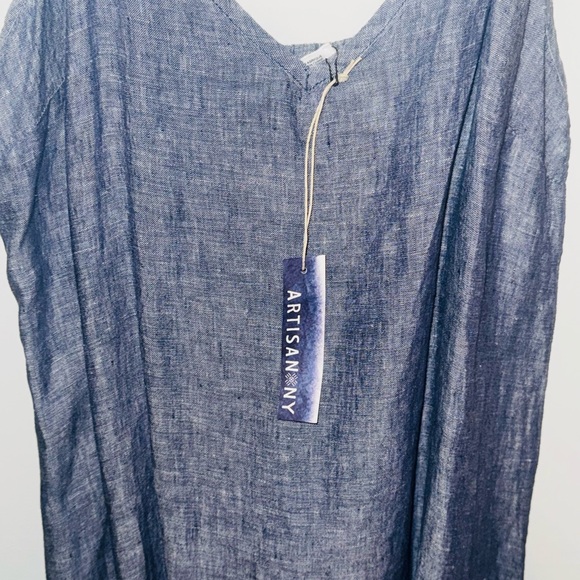 Artisan Ny Blue Linen Garment - Picture 5 of 7